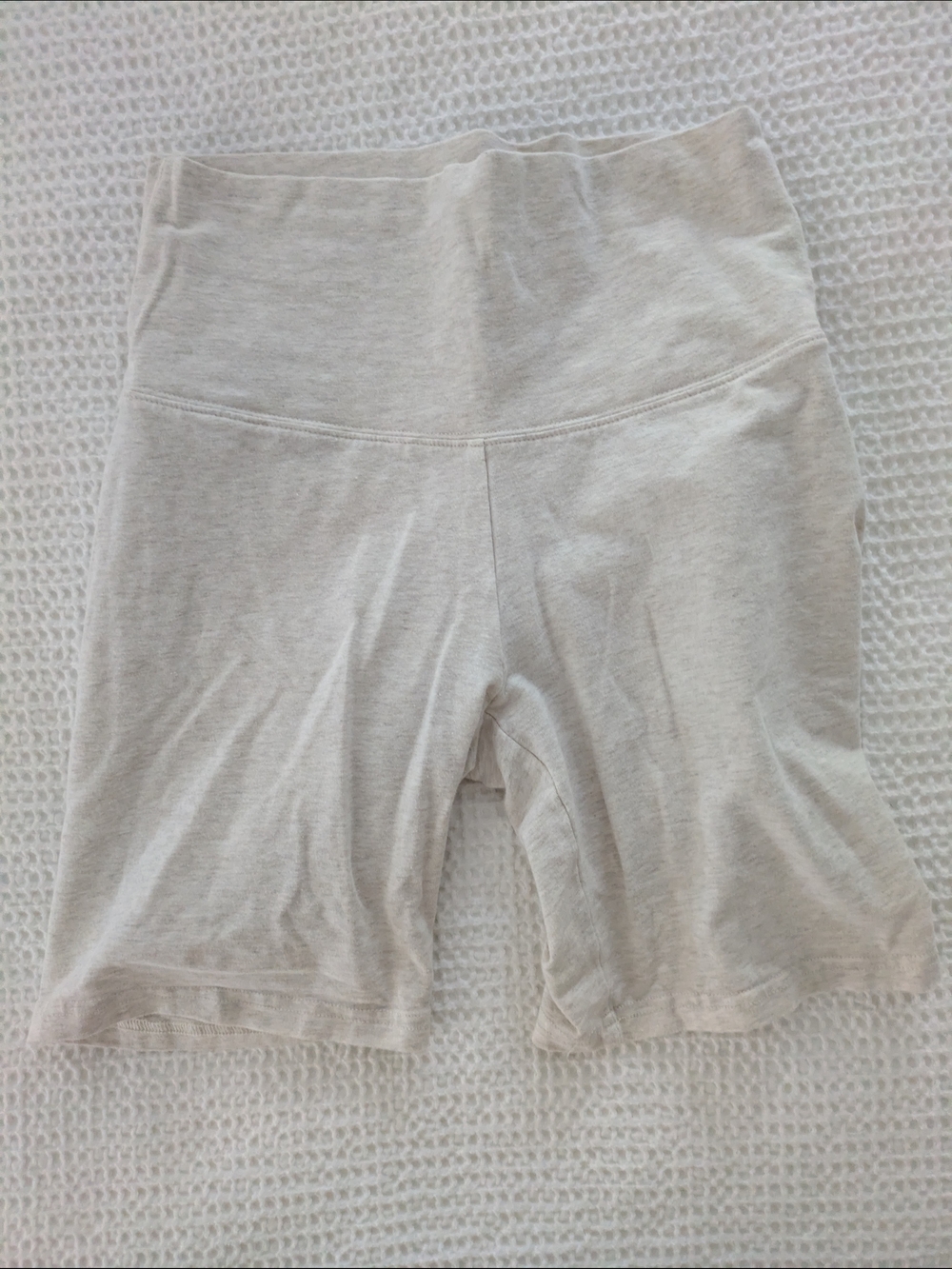 TNA Light Gray High-Waist Bike Shorts